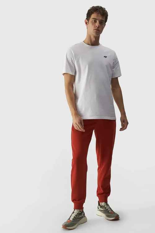 Koszulka Męska Gładka Z Logo 4F 4FWMM00TTSHM1843-10S Biała