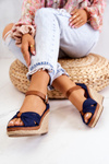 Women's Sandals On Wedge Big Star JJ274938 Navy blue