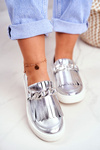 Trampki Damskie Slip On Lu Boo Lustrzane Mokasyny Z Frędzlami Nefrette