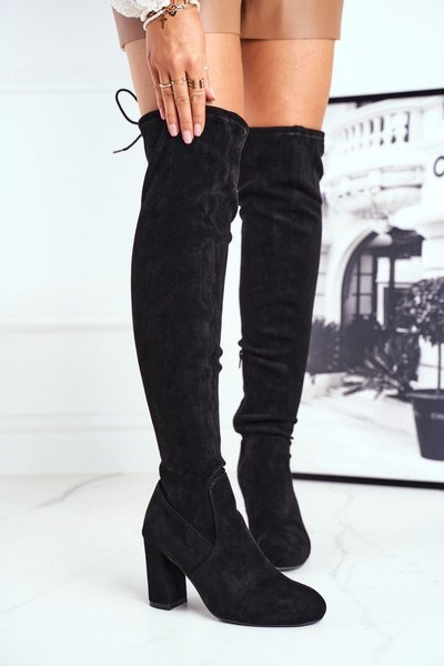 Women's High Boots Suede Black Highso