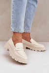 Ladies Moccasins Made Of Eco Leather Light Beige Sendall