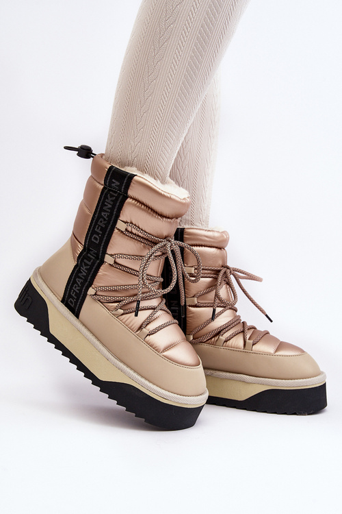 Women's Snow Boots On Thick Sole Vegan DFranklin DFSH371006 Beige