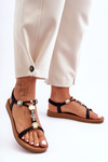 Women's Decorated Sandals Black Kushi