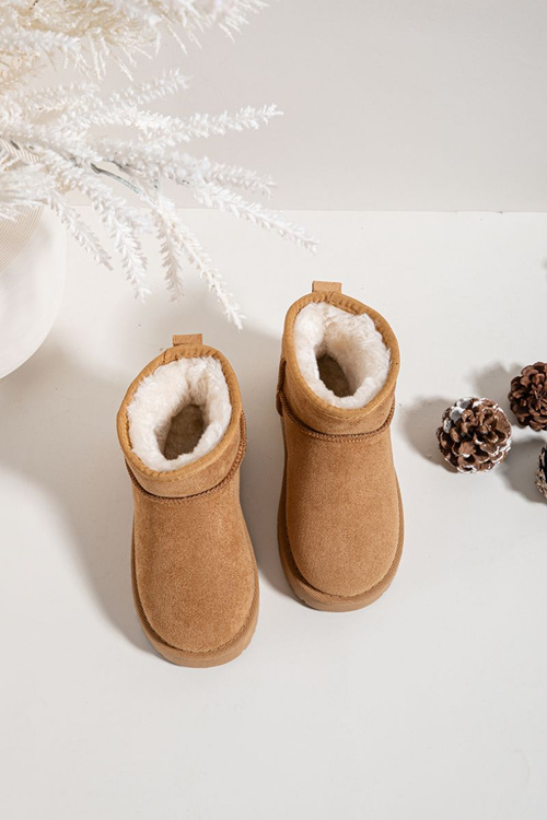 Children's Youth Snow Boots Lined with Fleece Camel Mireya