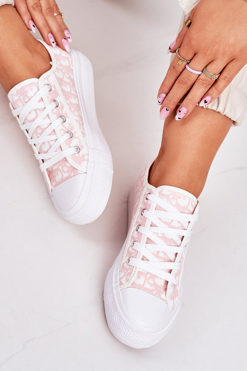 Women's Logged Sneakers White-Pink Daphne