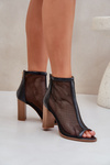 Heeled Sandals With Shaft Black Taniffia