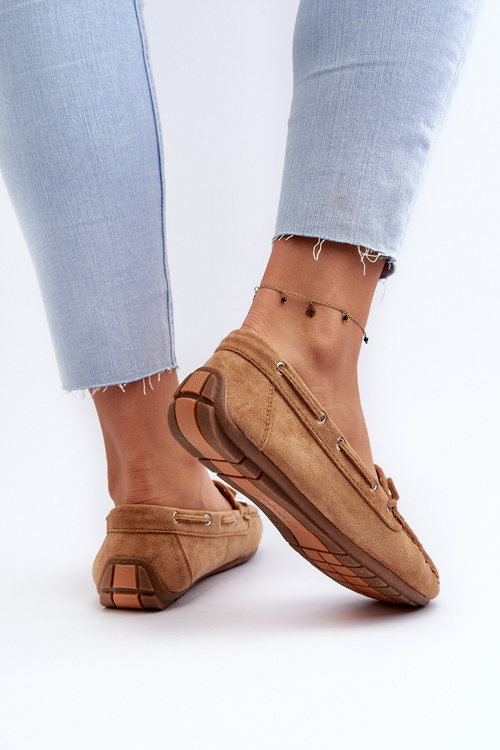 Women's Suede Moccasins Camel Si Passione
