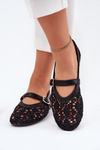 Perforated ballerinas with strap black Orphali
