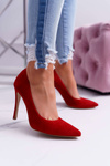 Laura Messi Women's Stilettos 1727 Suede Leather Red Valentine