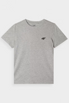 Boys T-shirt Smooth Cotton Gray 4F 4FJWMM00TTSHM1626-25S