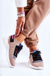 Sportowe Buty Sneakersy Damskie Wsuwane Beżowe Klayra