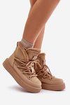 Snow Boots On Platform Dark Beige Tamidra