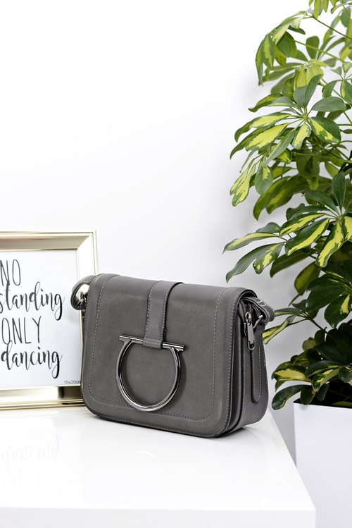 Women's Grey Shoulder Handbag Letter Bag