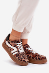 Womens Platform Sneakers Leopard Brown Totter