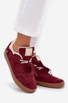 Women's Sneakers Platform with Fur Lined Bordeaux Solvia