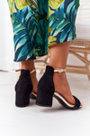Suede High Heel Sandals Black Janet