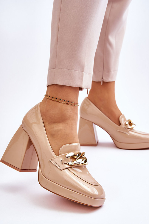 Pumps On Massive Heels Beige Nataly