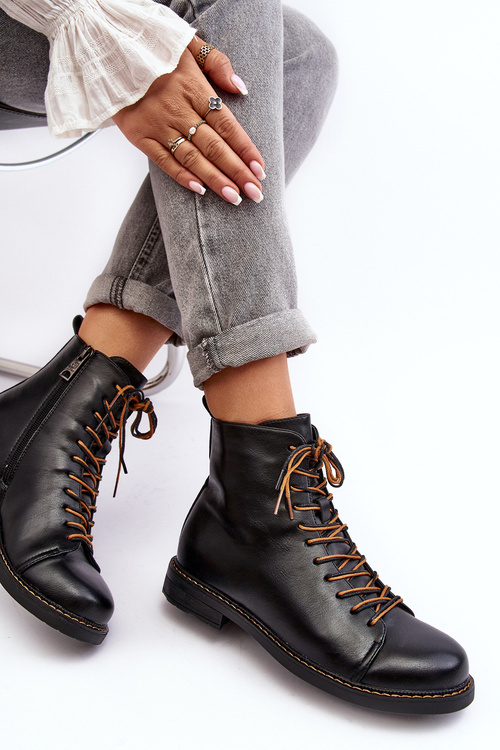 Women's Leather Ankle Boots Black Ethel