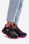 Warm Women's Sports Shoes Lace-up Platform Black Bialoa