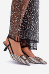 Stiletto Heels With Decoration And Open Heel Black Teminora