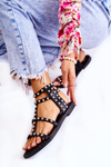 Women's Sandals With Studs In Black Cavos