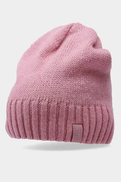 Women's Winter Hat with Wool Blend 4F 4FAW23ACAPF286-56S Pink