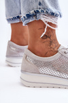 Leather Sport Shoes with Perforation S.Barski AL22246 Silver