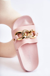 Children's Rubber Slippers With A Decorative Chain Pink Suzie