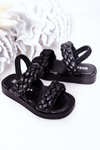 Children's Sandals With Drawstring Black Cutie-Pie