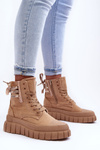 Women's Suede Boots on a Platform Beige Raftera