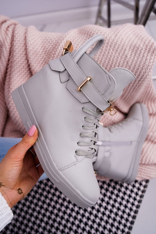 Women's Sneakers On Anchor Gold Padlock Grey Tersey