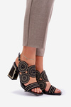 Embellished Heeled Sandals Black Delariona