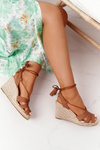 Lace-up Braided Wedge Sandals Big Star AA274591 Brown