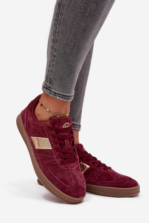 Suede Women's Sneakers Vinceza 14029 Burgundy