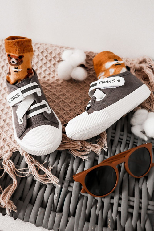 Children's Sneakers With Velcro Grey News