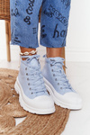 Women's High Sneakers On A Chunky Sole Blue Trissy