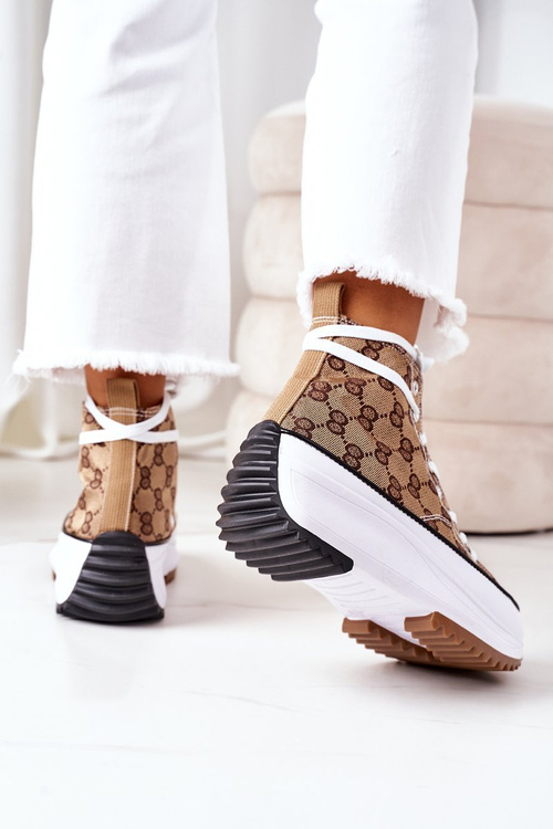 High Sneakers On A Platform Brown Electric Love