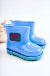 Children's Brocade Galoshes Blue Rain