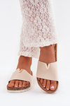Women's sandals on cork platform with decorative detail beige Vessira