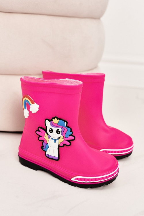 Children's Rain Boots With A Pony Fuchsia