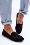 Women's Suede Loafers Black Molly