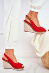 Sandals On A Braided Wedge Red Tommy