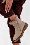 Women's Snow Boots on Platform with Fur Beige Briselle