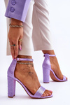 Women's High Heel Sandals With Zircons Violet Idealistic