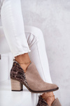 Women's leather boots on a high heel Maciejka Beige 04492-43