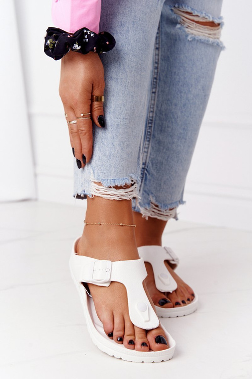 Women's Rubber Slippers Flip-flops White Alma