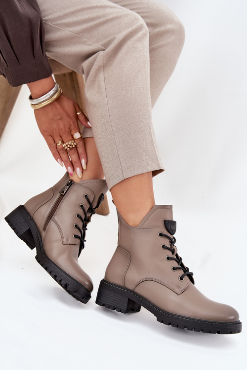 Insulated Women's Block Heel Boots Vinceza 58609 Grey