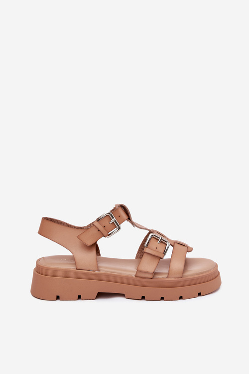 Women's Eco Leather Sandals With Buckles Khaki Jeneliena