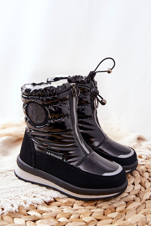 Woolen Insulated Snow boots Black Lucia
