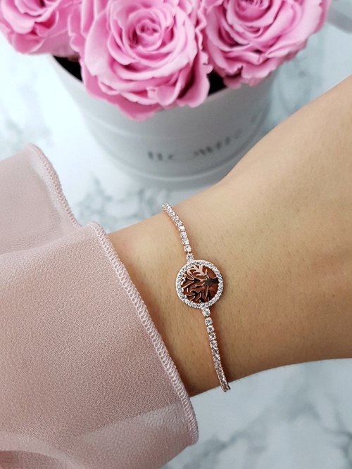 Women's Chain Bracelet Tree of Life Rose Gold Mirra